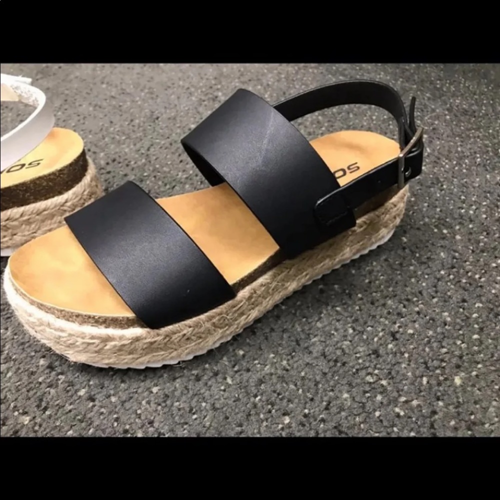 Double strap espadrille sandal Black - Picture 4 of 6